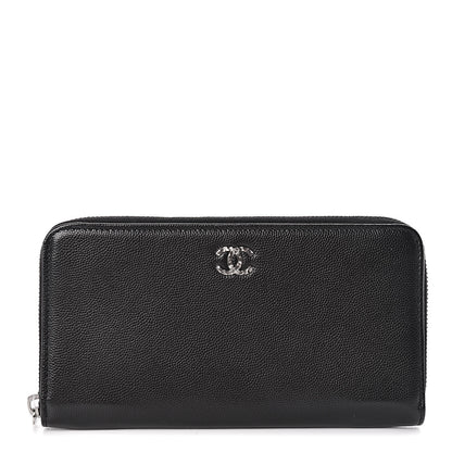 Chanel Caviar Sevruga Zip Around Wallet Black 1 of 9