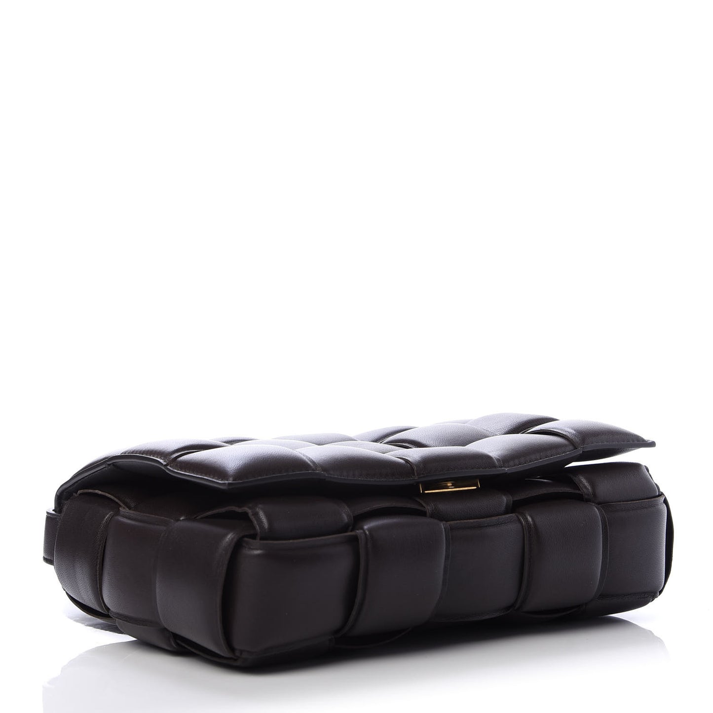 Nappa Maxi Intreccio Padded Cassette Crossbody Bag Fondente
