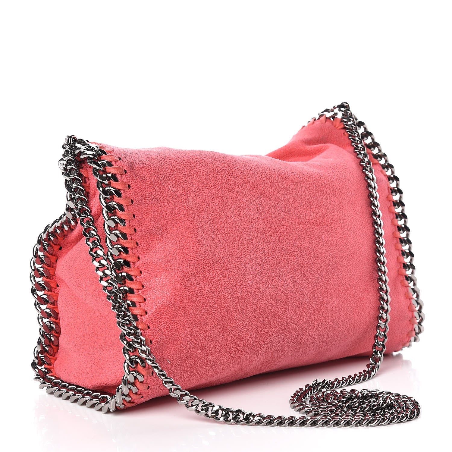 Stella McCartney Shaggy Deer Mini Falabella Fold Over Tote Pink Fluo 3 of 15