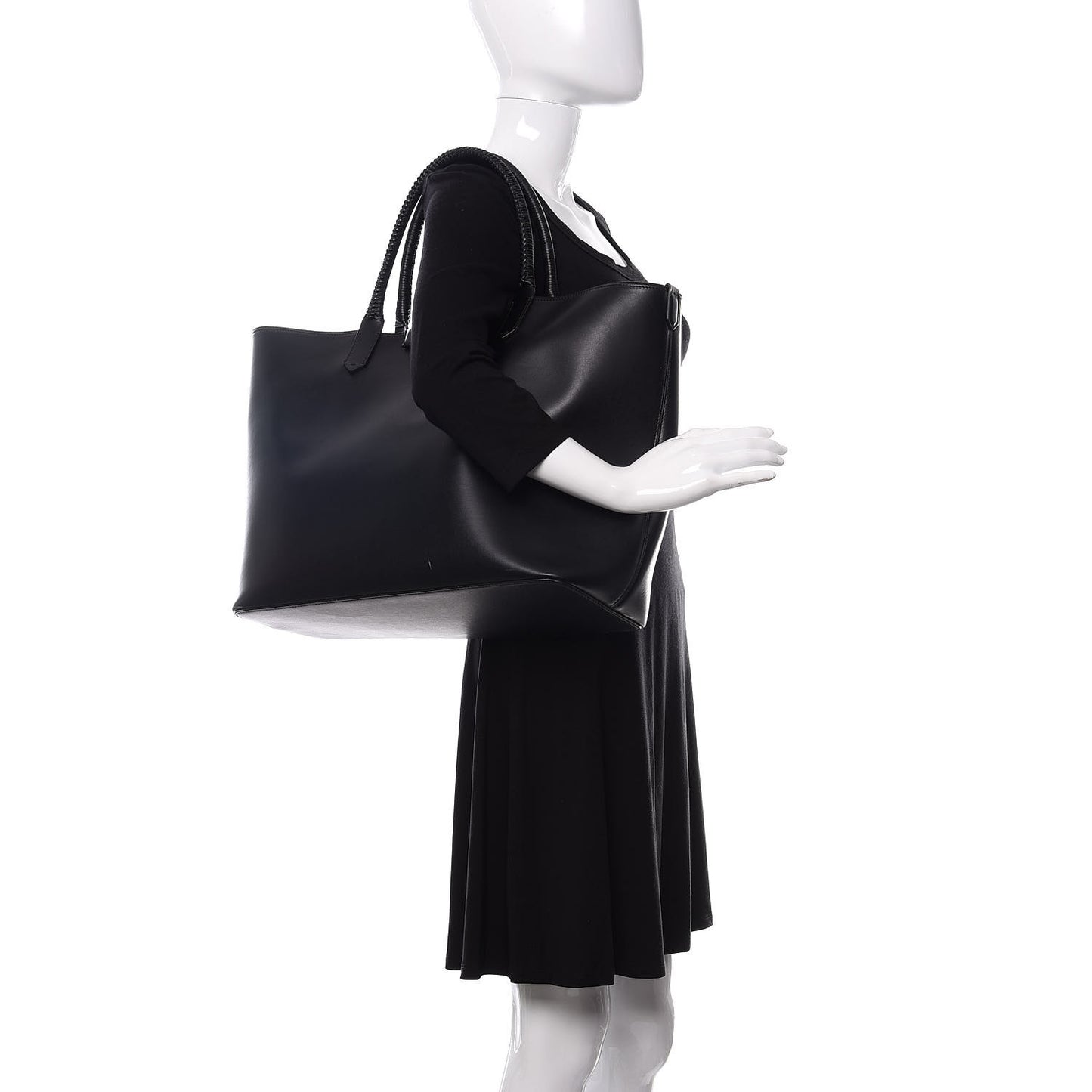 Calfskin Large Antigona Whipstitch Handle Tote Black