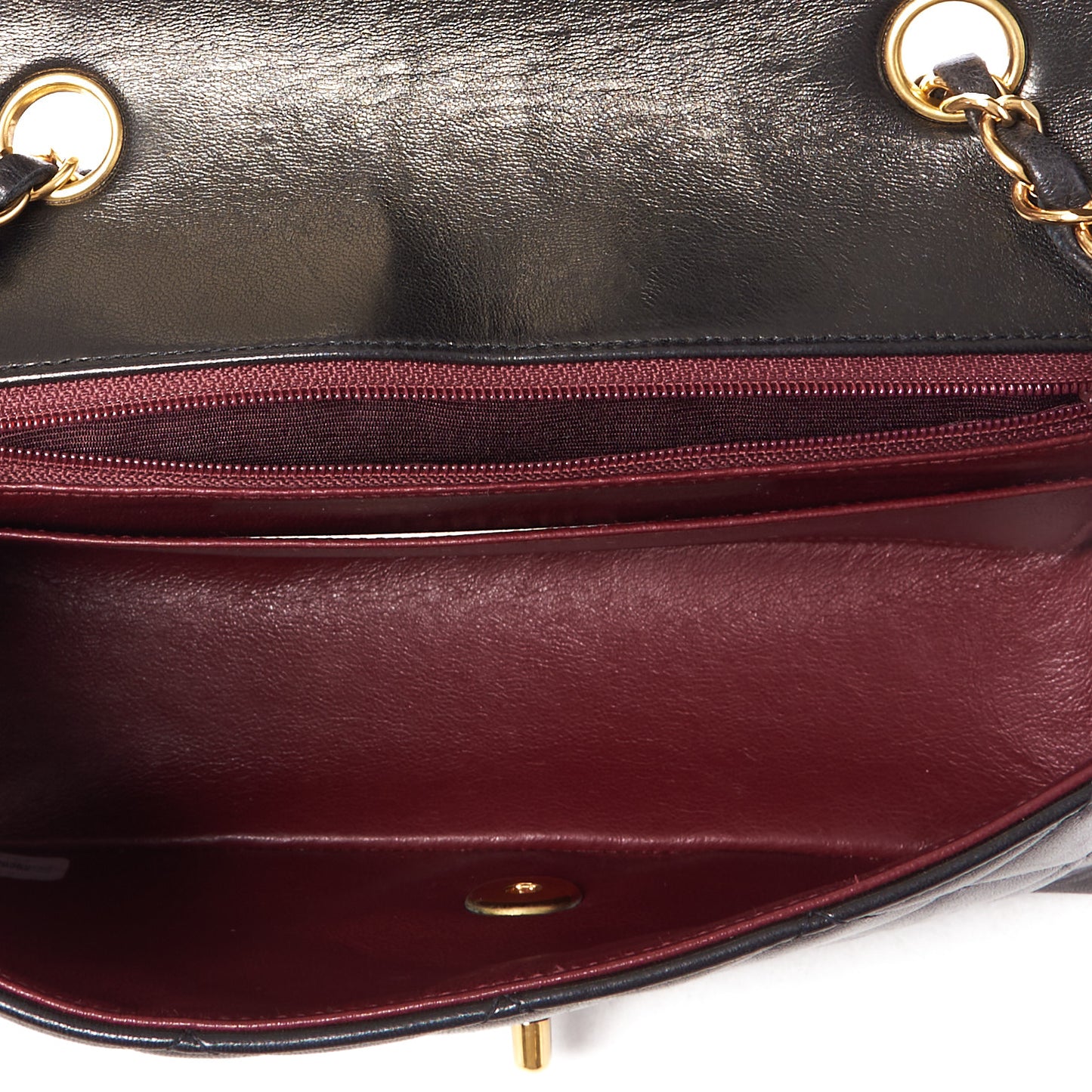 Lambskin Quilted Small Single Flap Bag Black