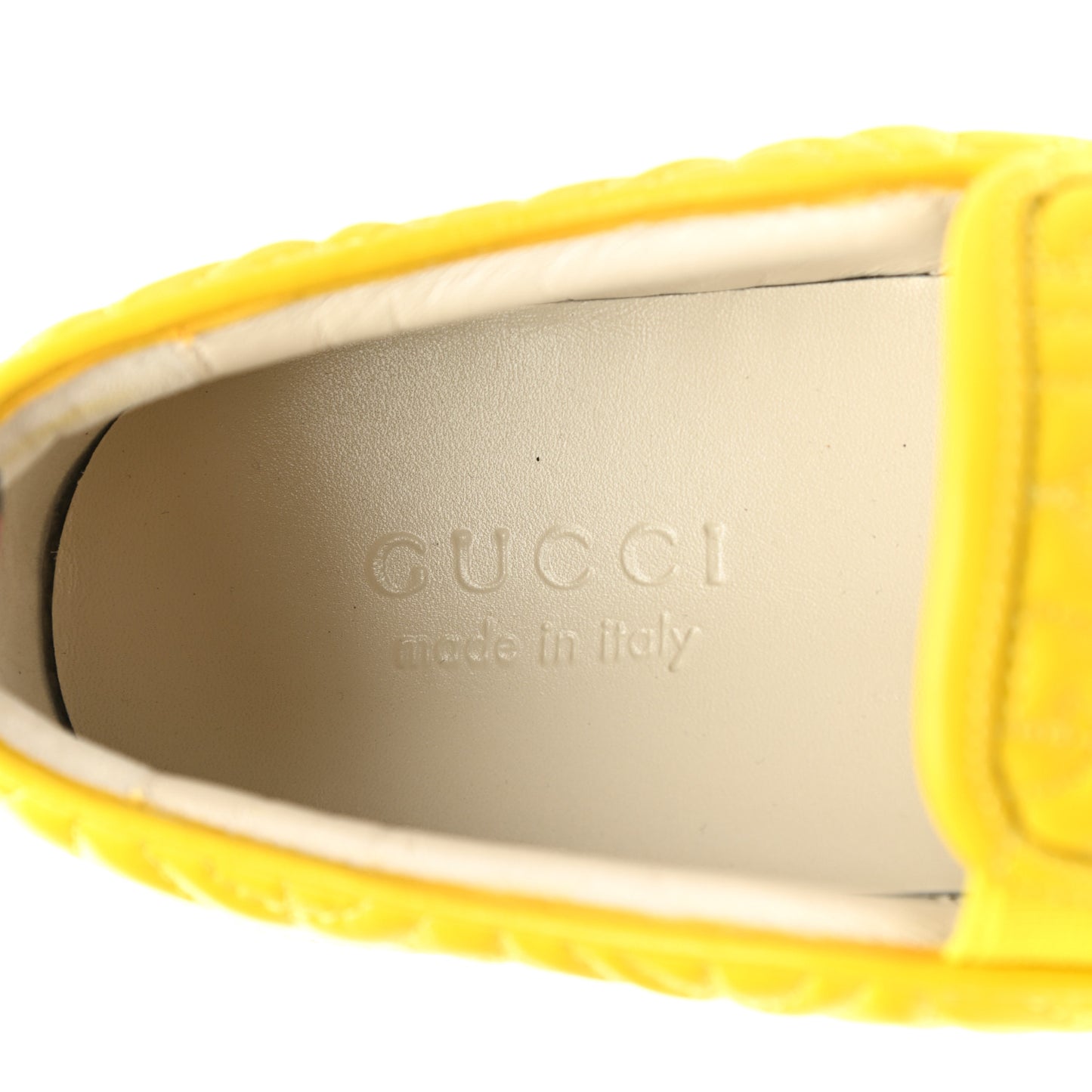 Nappa Web G Rhombus Quilted Mens Slip On Sneakers 8.5 Straw Yellow Mimosa