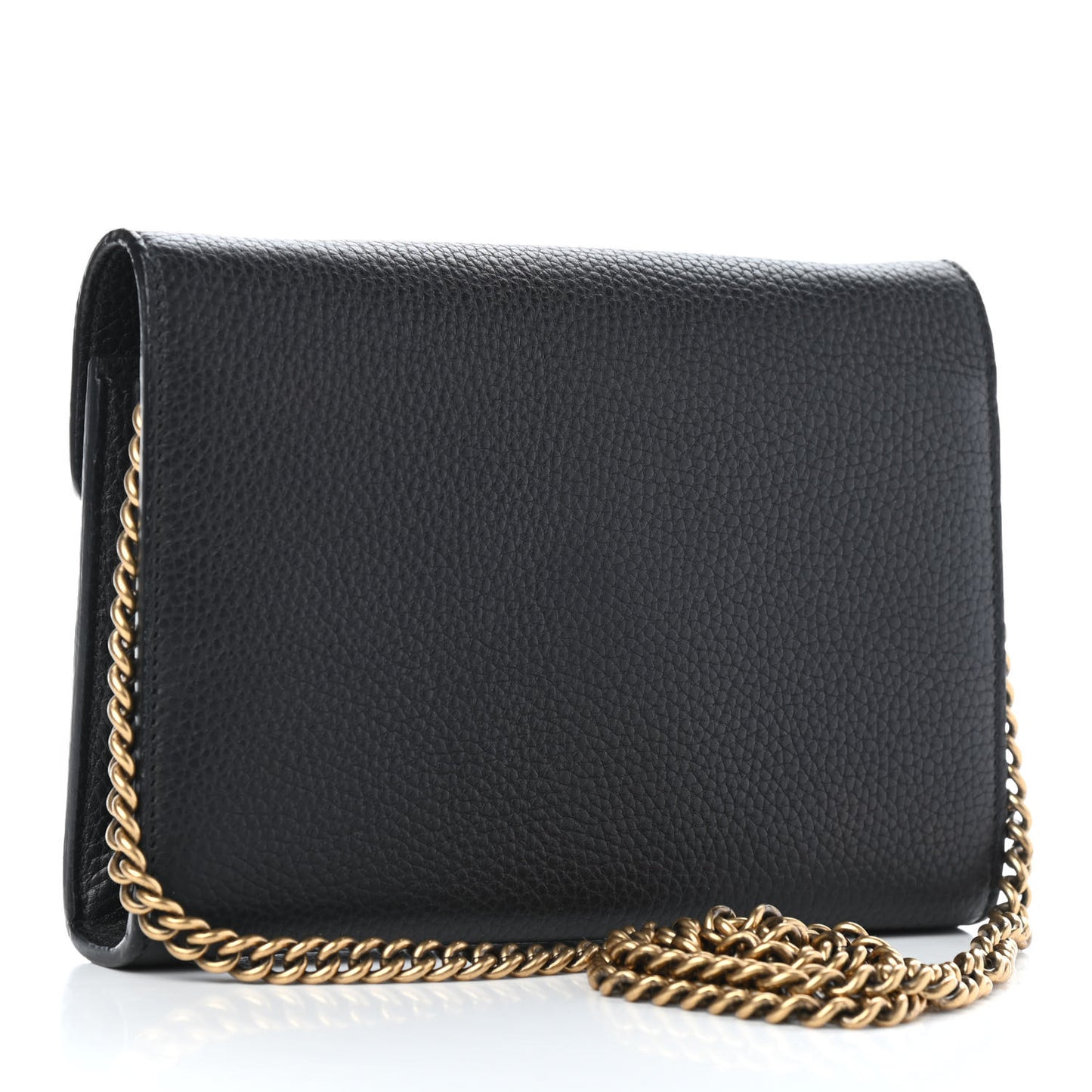 Calfskin GG Marmont Chain Wallet Black