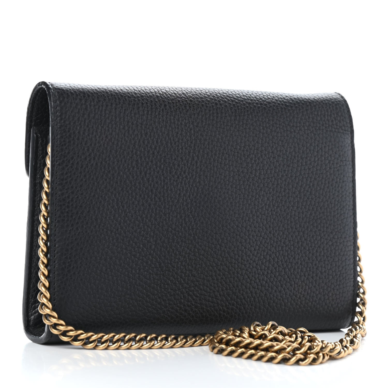 Gucci Calfskin GG Marmont Chain Wallet Black 2 of 4