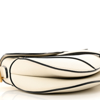 Christian Dior Grained Calfskin Saddle Bag White 9 of 14