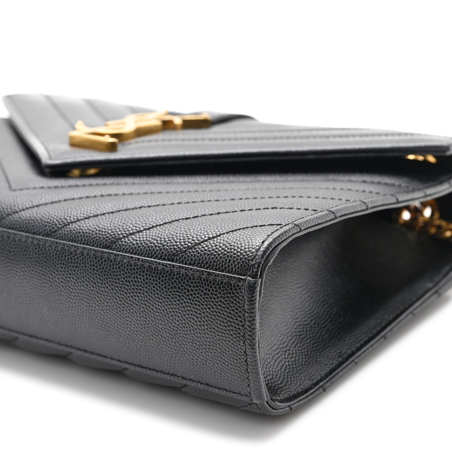 Grain De Poudre Matelasse Chevron Medium Monogram Satchel Black