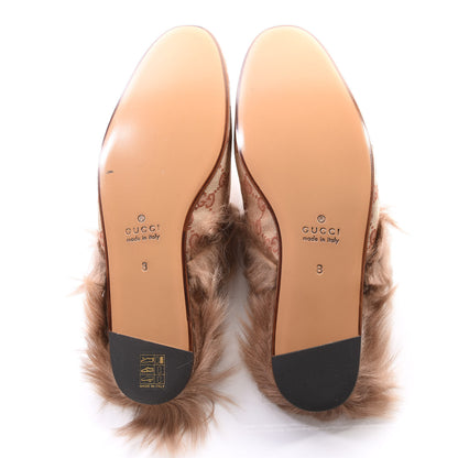 Gucci GG Monogram Fur Mens Princetown Slippers 8 Beige Ruggine Rust 5 of 9