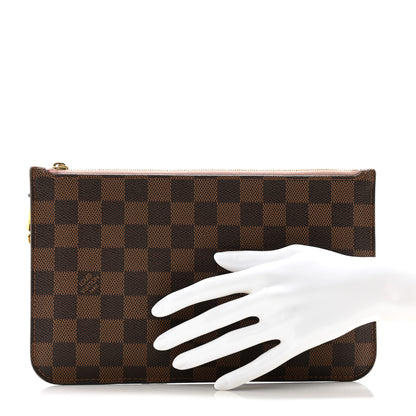 Louis Vuitton Damier Ebene Neverfull MM GM Pochette Rose Ballerine 2 of 12