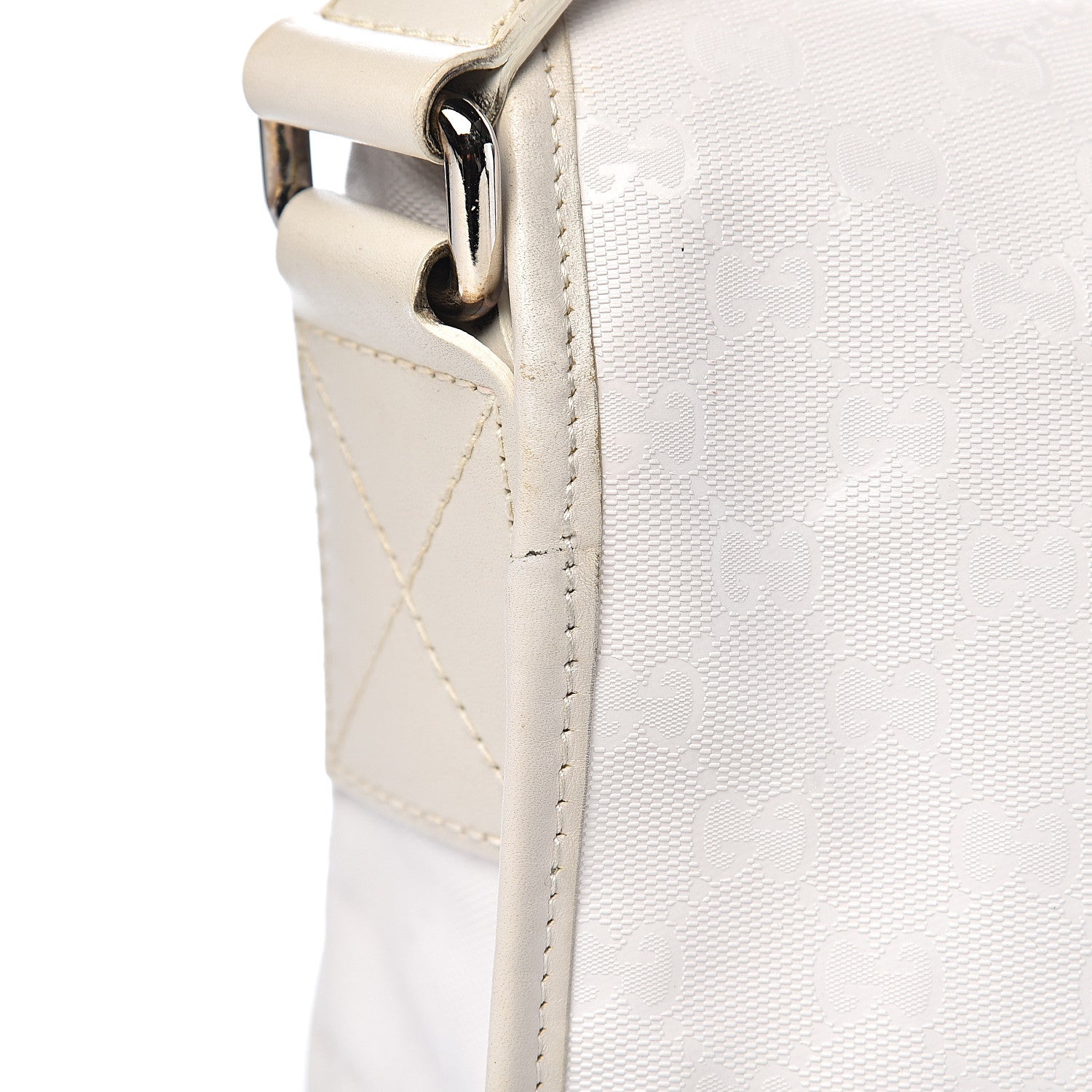 Gucci Imprime Monogram Medium Double Buckle Flap Messenger Bag White 13 of 16