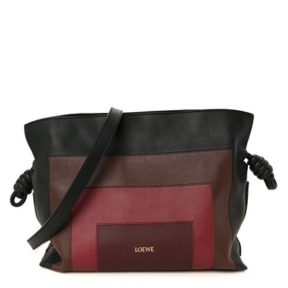 Loewe X ALBERS Nappa Calfskin Small Flamenco Knot Bag Black Burgundy 1 of 11