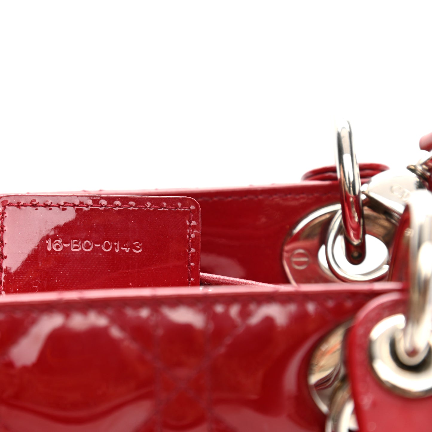 Patent Cannage Medium Lady Dior Red