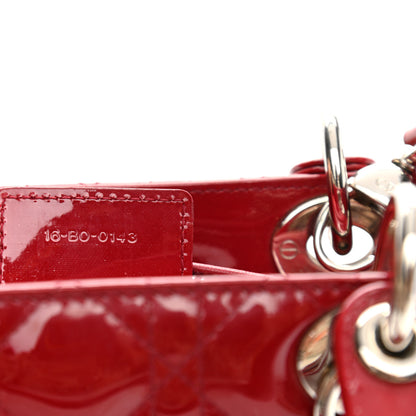Christian Dior Patent Cannage Medium Lady Dior Red 7 of 10