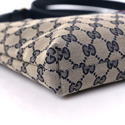 Gucci GG Supreme Monogram Web Flat Messenger Bag Navy 8 of 10