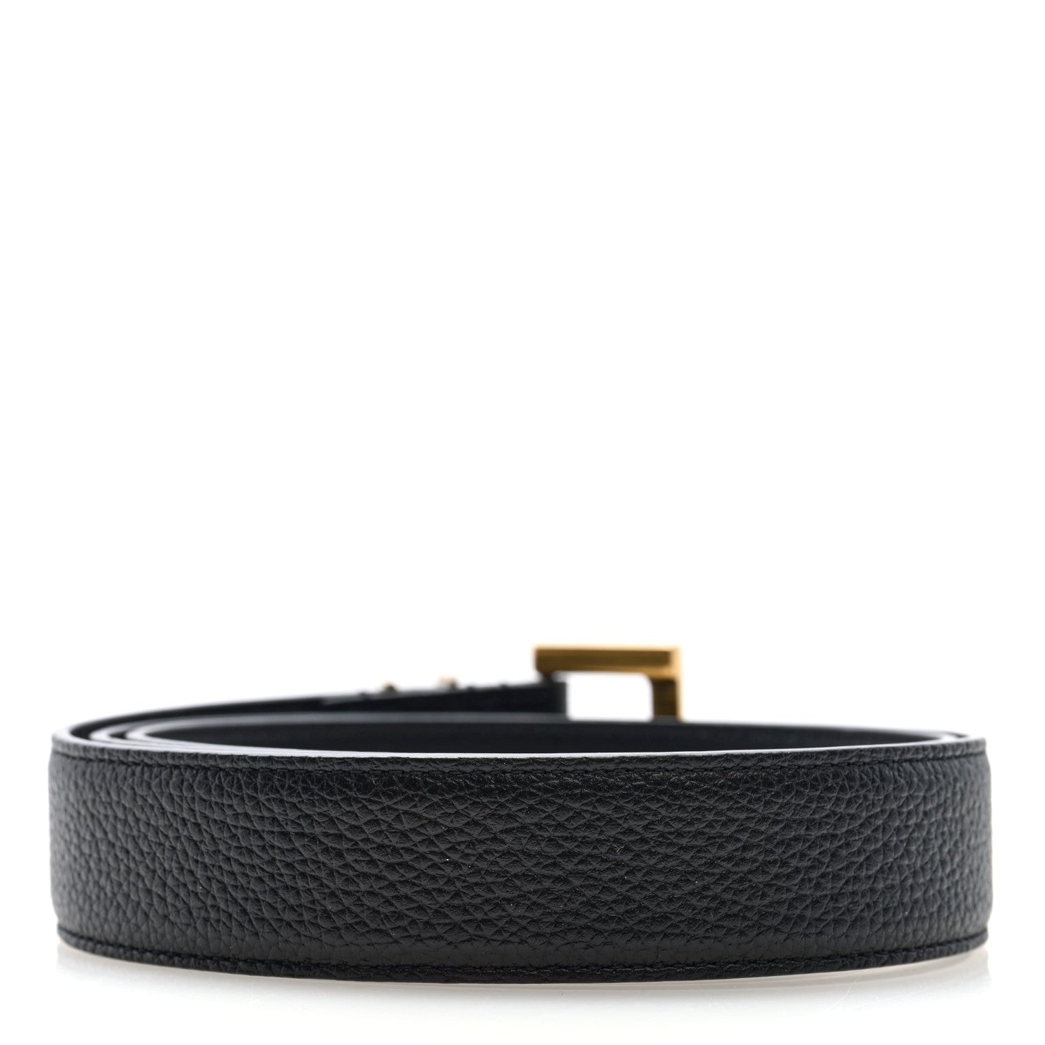 Saint Laurent Grained Calfskin Monogram Cassandre Square Buckle Belt 85 34 Black 2 of 5