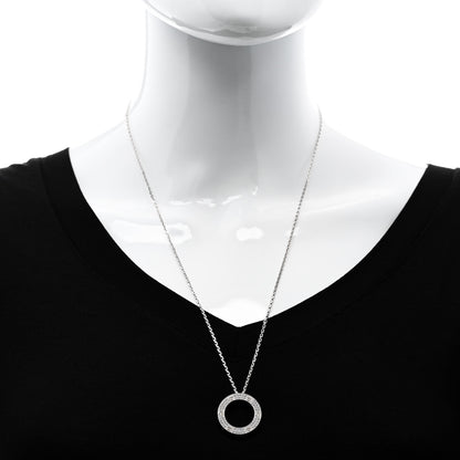 Cartier 18K White Gold Diamond LOVE Paved Necklace 2 of 6