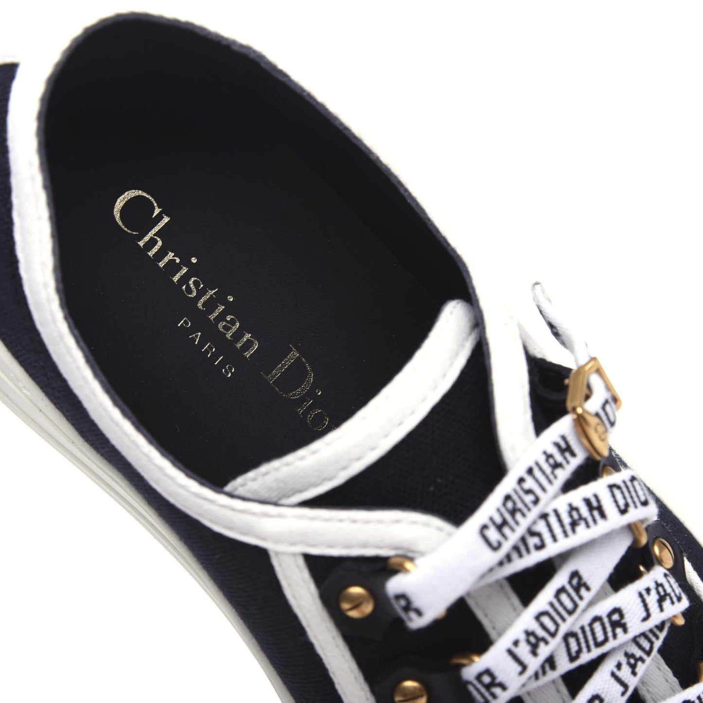 Canvas Walk'N'Dior Low Top Sneakers 38 Black