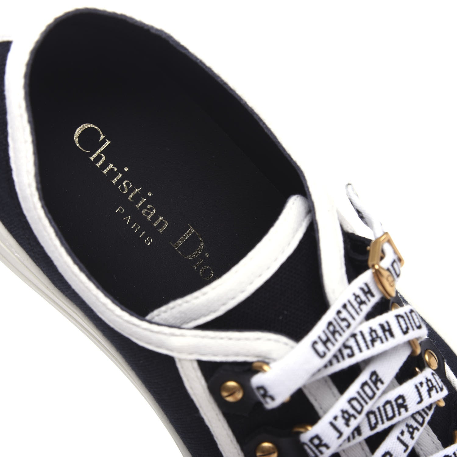 Christian Dior Canvas Walk'N'Dior Low Top Sneakers 38 Black 8 of 9