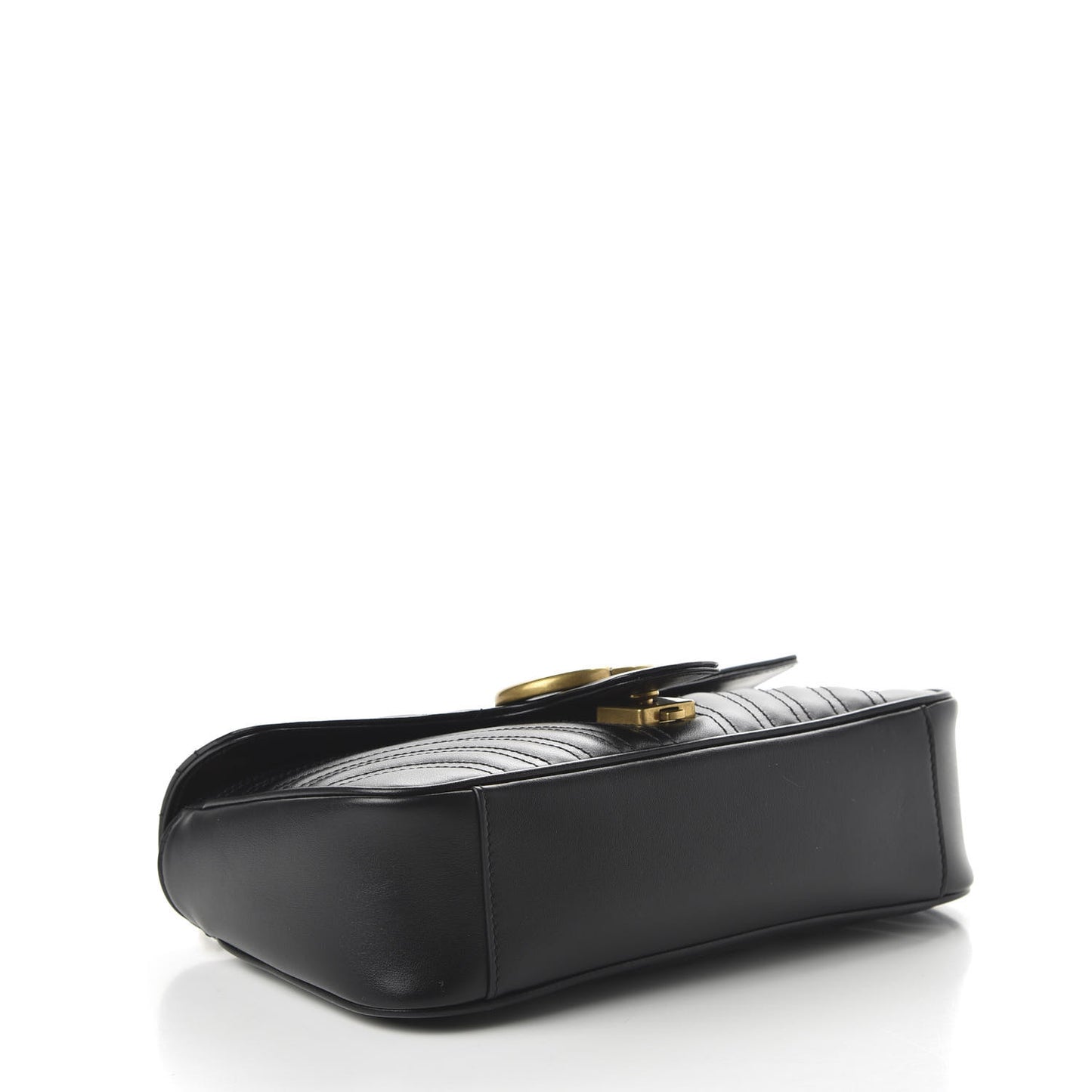 Calfskin Matelasse Small GG Marmont Shoulder Bag Black