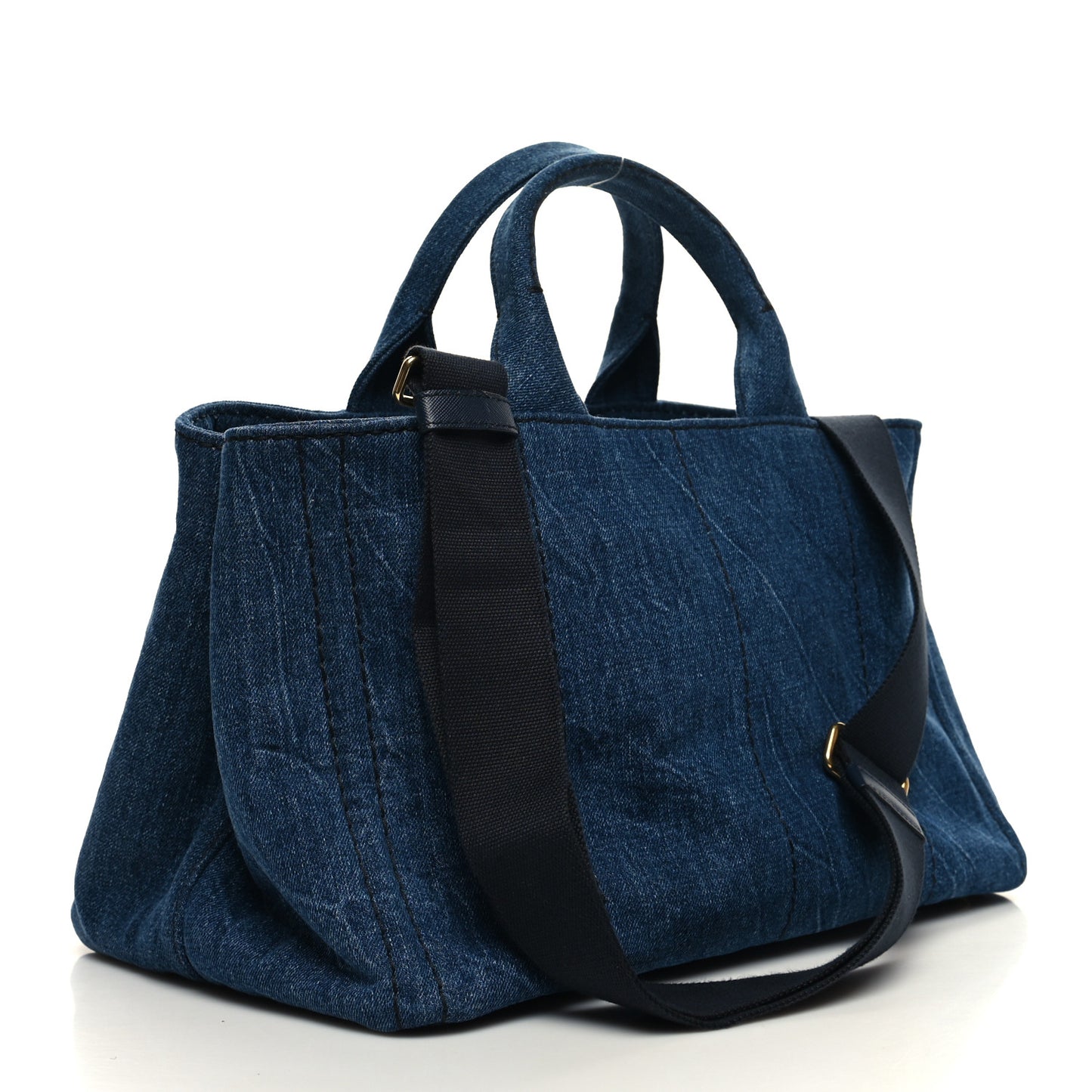 Denim Logo Tote Bleu