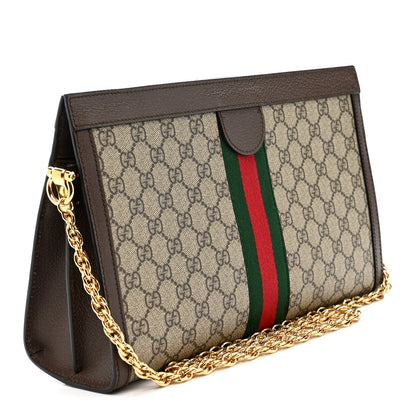 Gucci GG Supreme Monogram Web Medium Ophidia Chain Shoulder Bag Brown 3 of 10