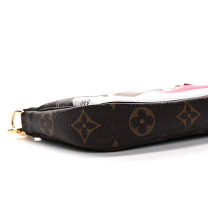 Louis Vuitton Monogram 2019 Christmas Animation Mini Courchevel Pochette Accessories Fuchsia 9 of 11