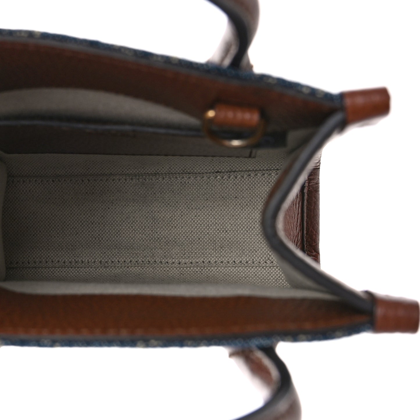 New Denim GG Monogram Dollar Calfskin Mini Retro Interlocking G Tote Bag Blue Tea Cuir Epilog