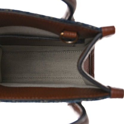 Gucci New Denim GG Monogram Dollar Calfskin Mini Retro Interlocking G Tote Bag Blue Tea Cuir Epilog 6 of 10