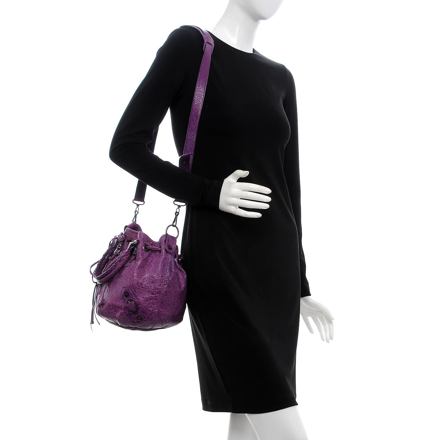 Balenciaga Agneau Classic Hardware Mini Pompon Ultraviolet 2 of 11