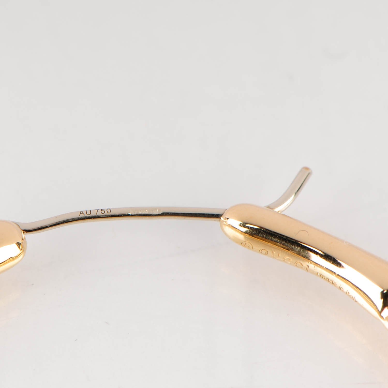 Gucci 18K Yellow Gold Bamboo Hoop Earrings 3 of 4