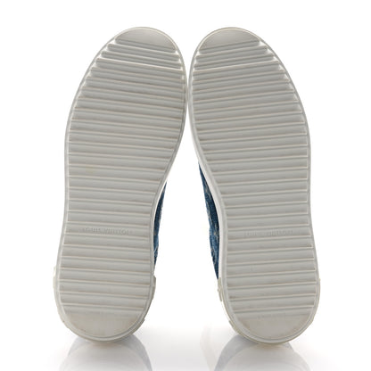 Louis Vuitton Denim Monogram Time Out Sneakers 37.5 Bleu Clair 5 of 12
