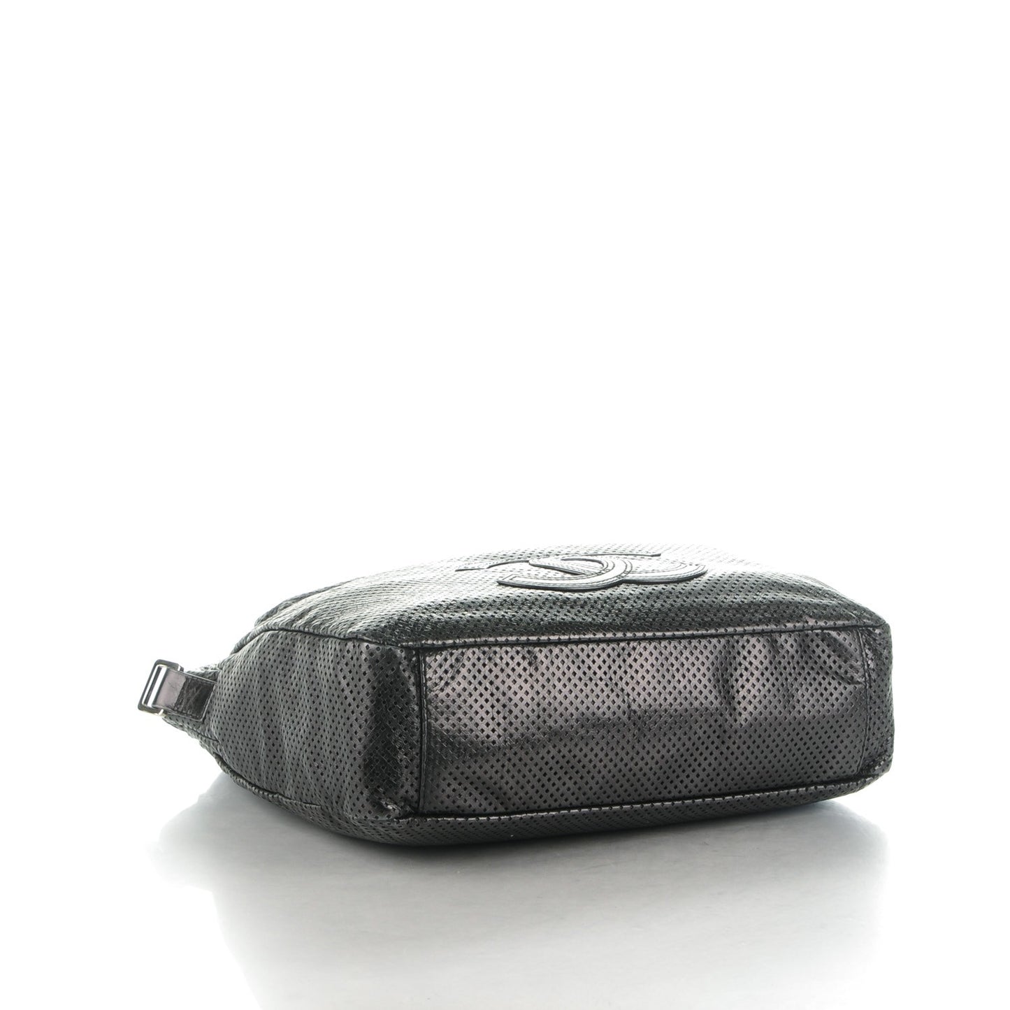 Glazed Calfskin Perforated Medium Rodeo Drive Tote Black