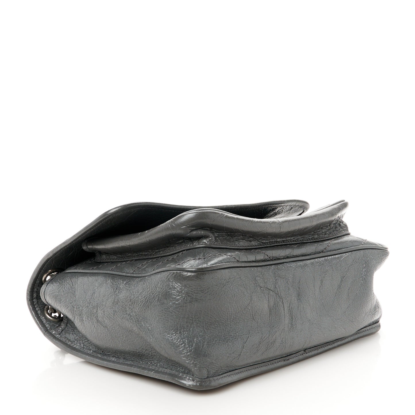 Crinkled Calfskin Matelasse Monogram Medium Niki Chain Satchel Storm