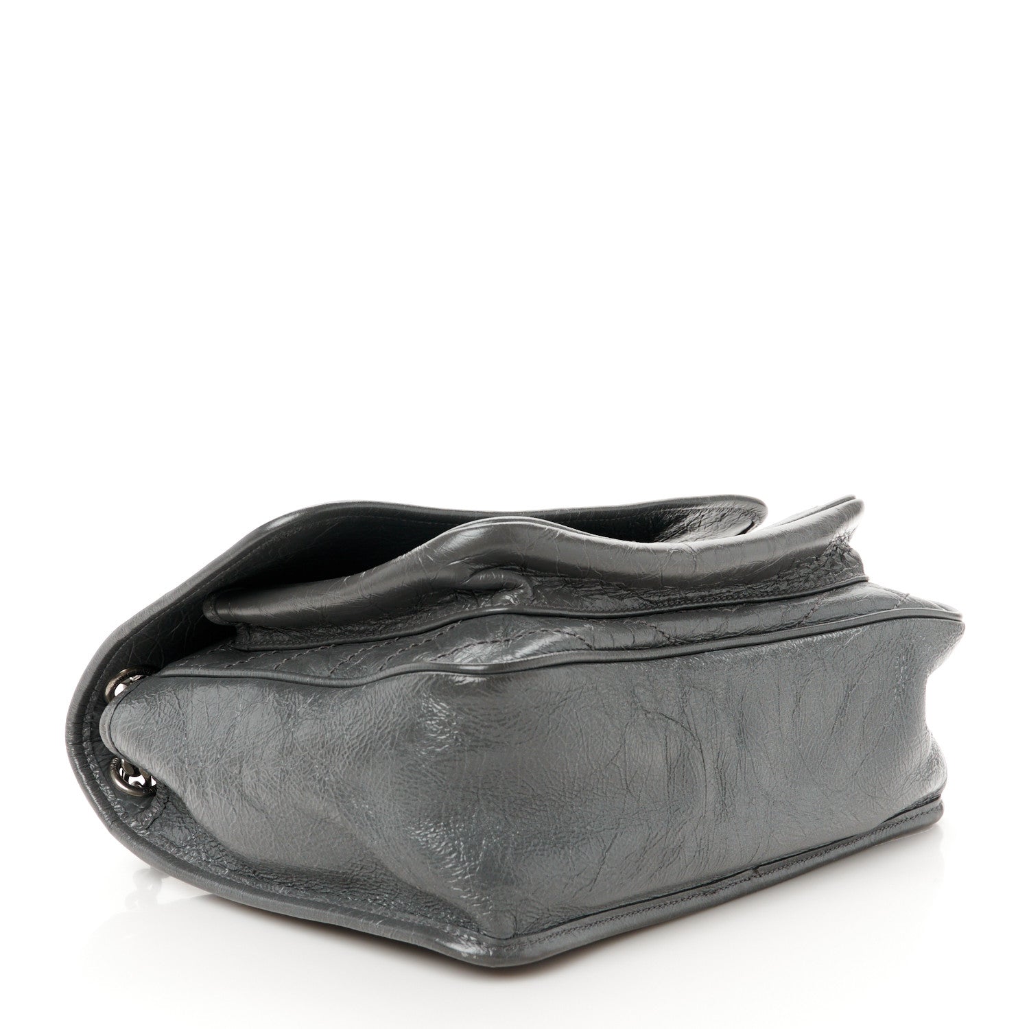 Saint Laurent Crinkled Calfskin Matelasse Monogram Medium Niki Chain Satchel Storm 4 of 12
