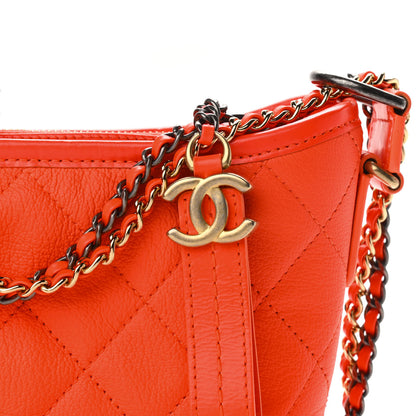 Chanel Goatskin Quilted Small Gabrielle Hobo Orange 8 of 11