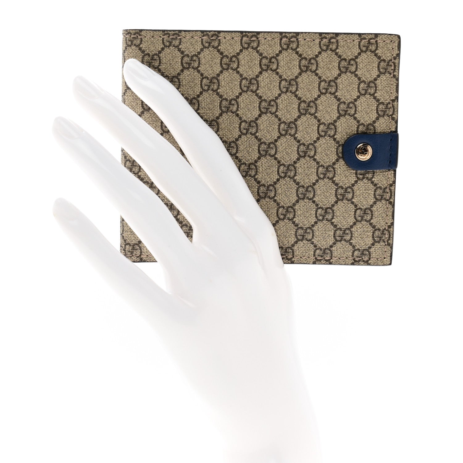 Gucci Monogram GG Supreme Bi-Fold Wallet Blue 2 of 7