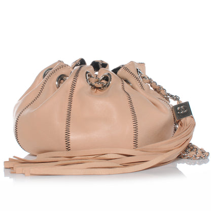 Chanel Lambskin Satin Reversible Tassel Bag Light Pink and Black 1 of 7