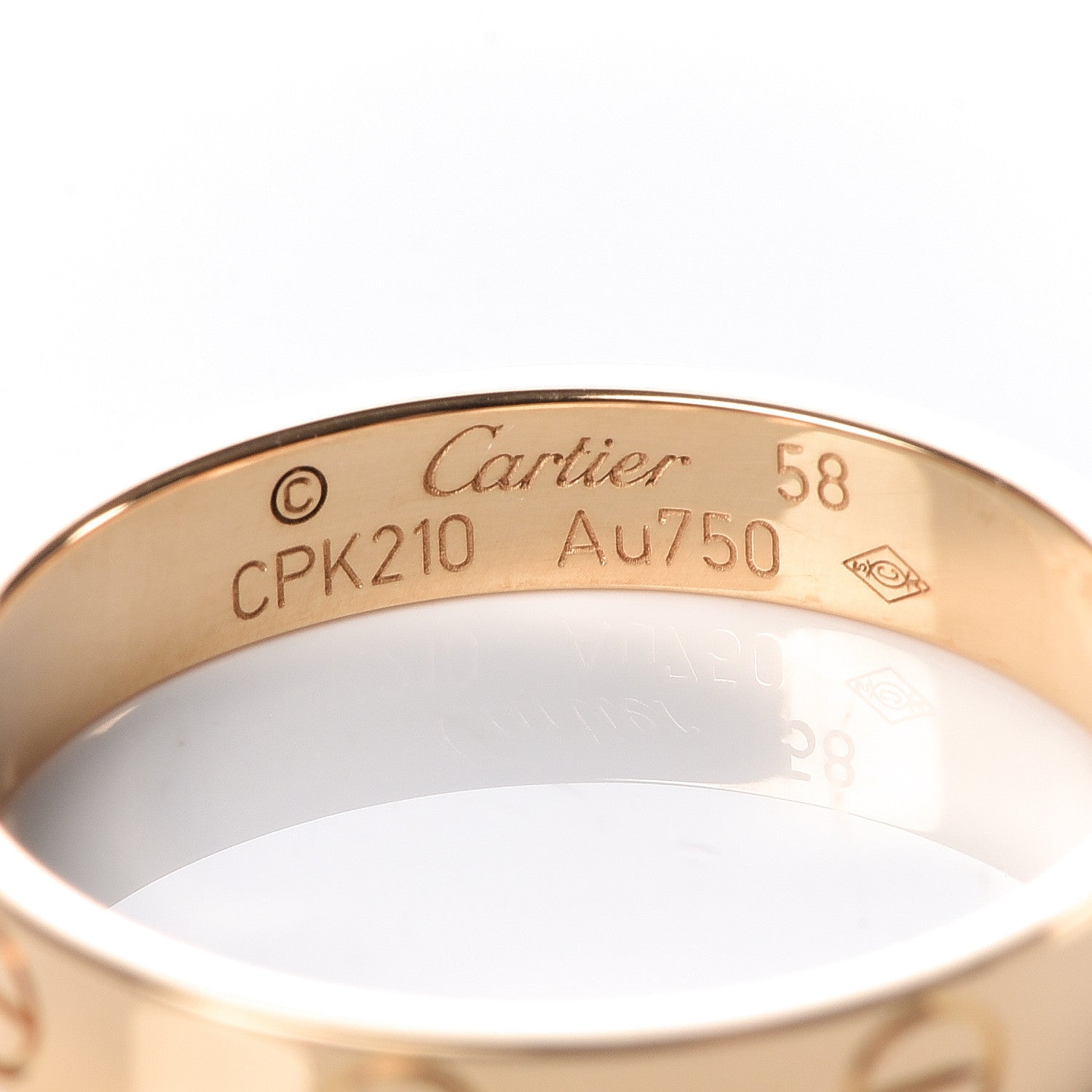 Cartier 18K Yellow Gold 3.5mm LOVE Wedding Band Ring 58 8.25 4 of 5