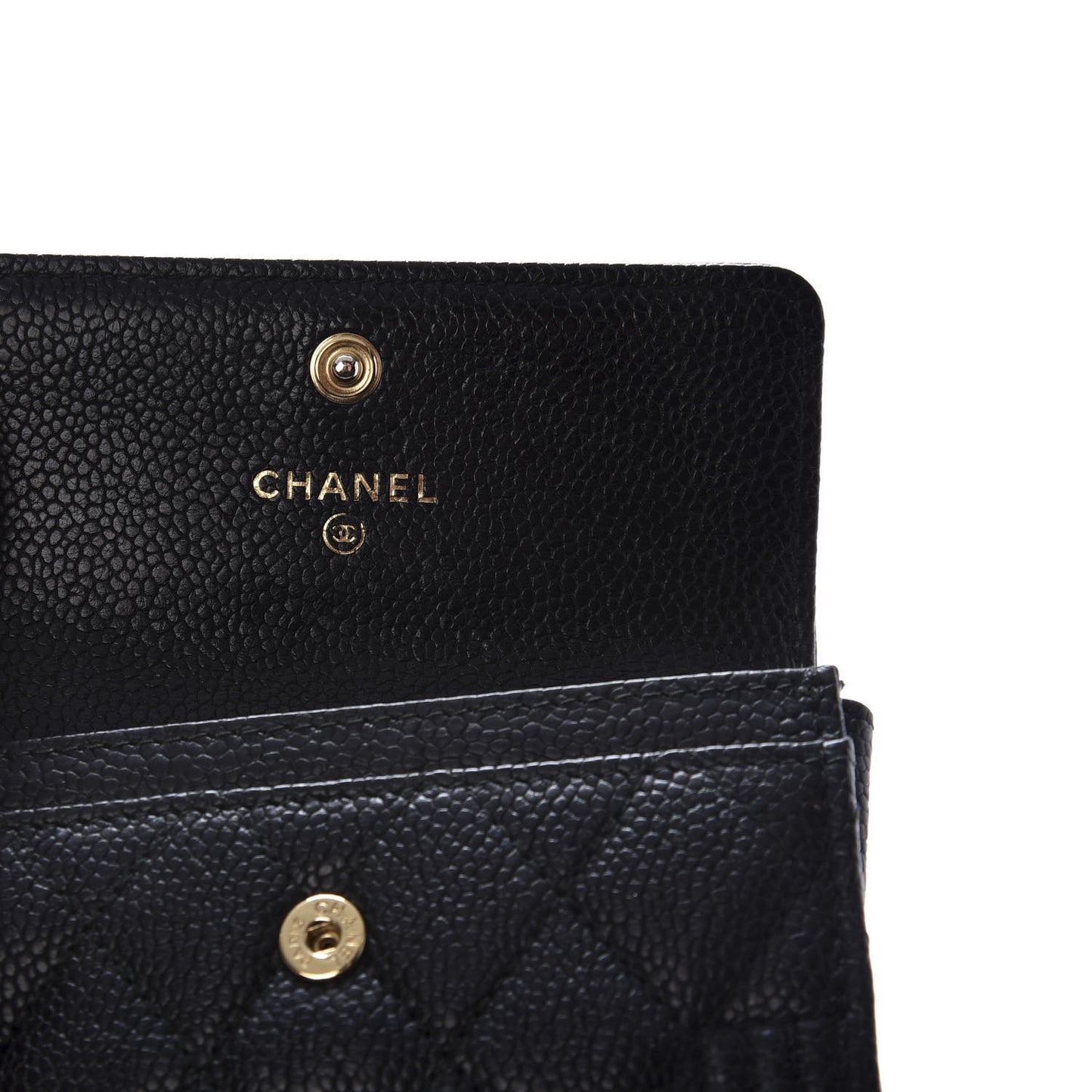 Caviar Quilted Boy Flap Card Holder Black