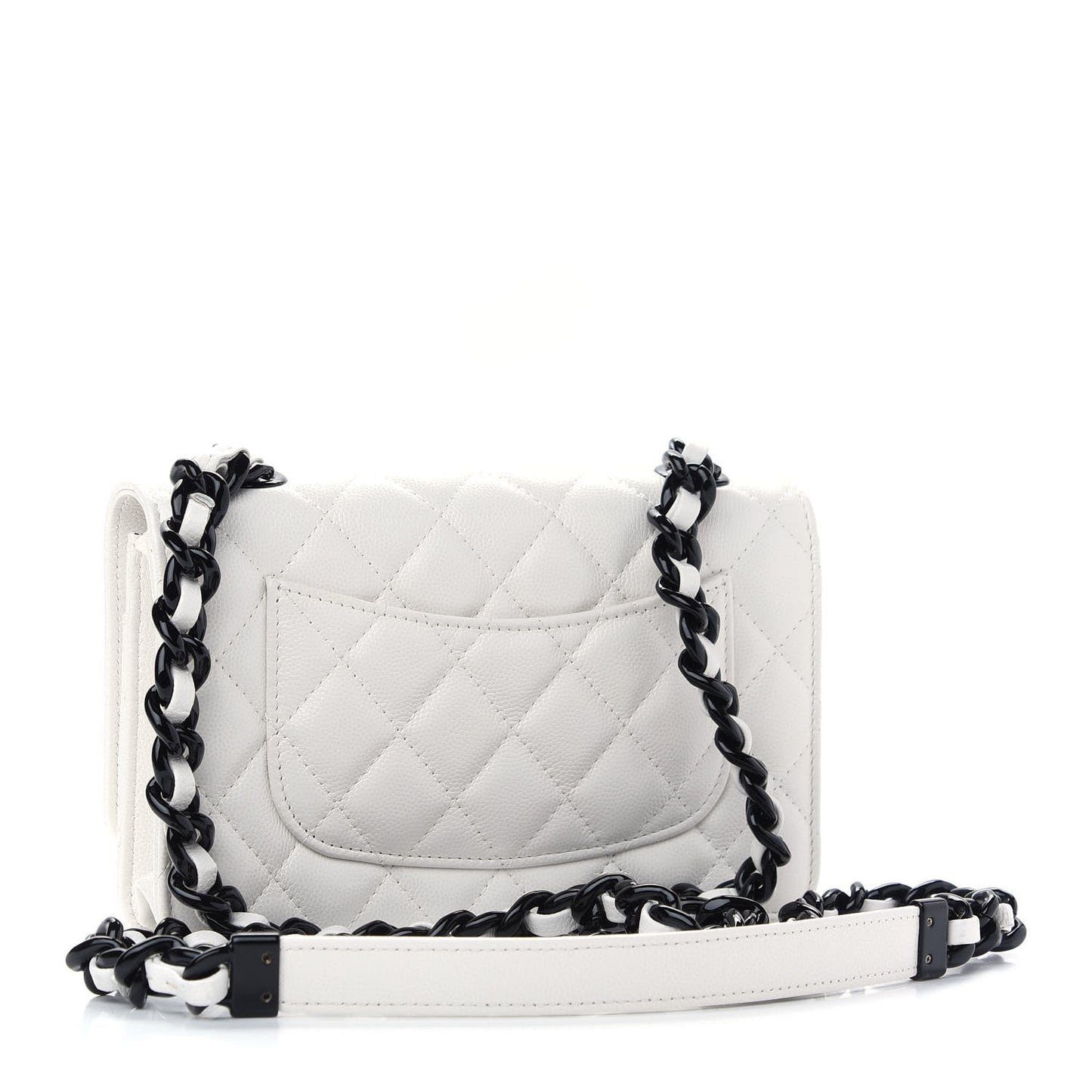 Caviar Quilted My Everything Wallet On Chain WOC White