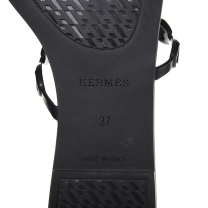 Hermes Rubber Chaine d'Ancre Rivage Sandals 37 Black 6 of 10
