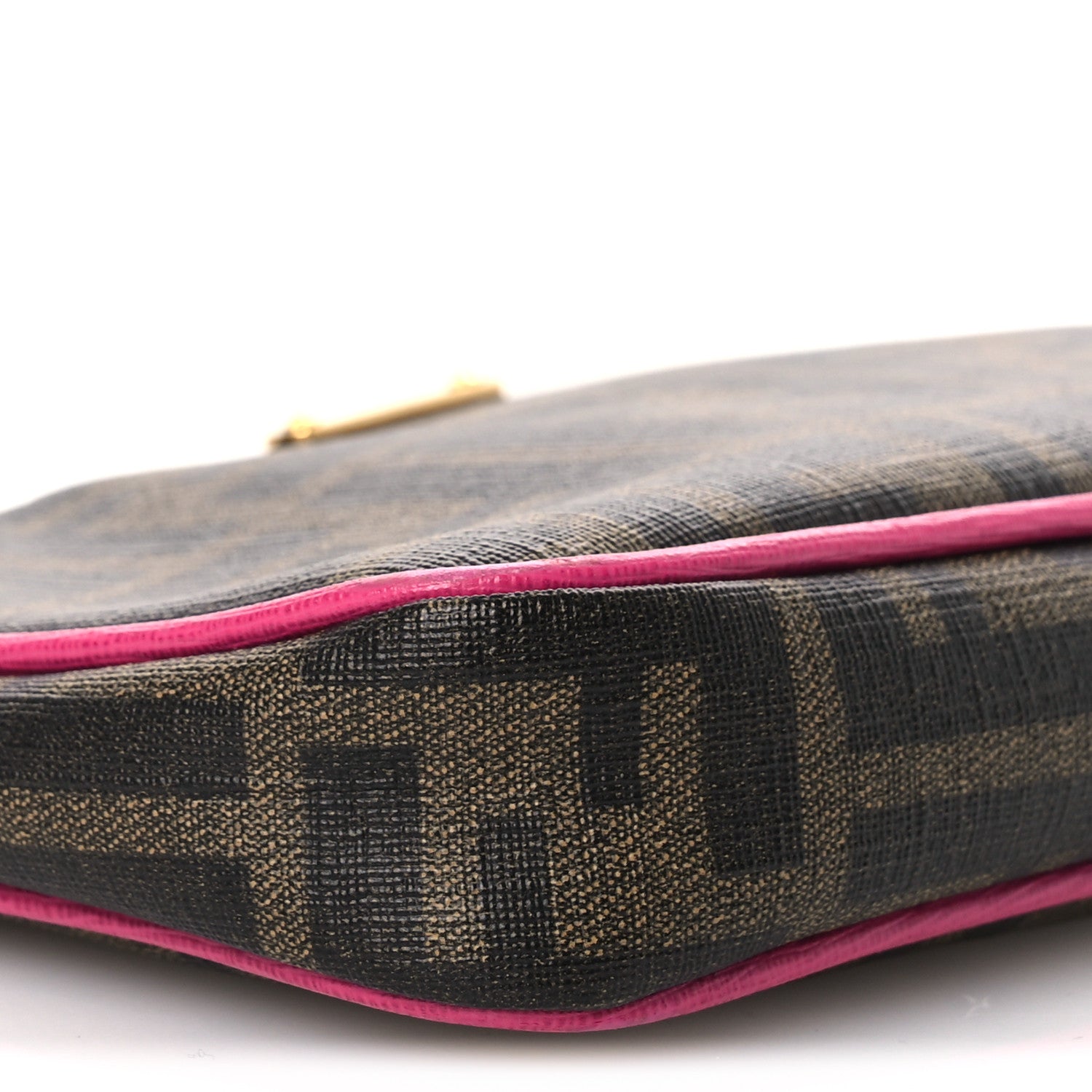 Fendi Zucca Spalmati Vitello Elite Pochette Tobacco Ciclamino 9 of 13