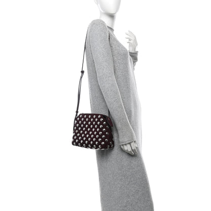 Khaite Suede Studded Lina Crossbody Bag Rouge Noir 2 of 9
