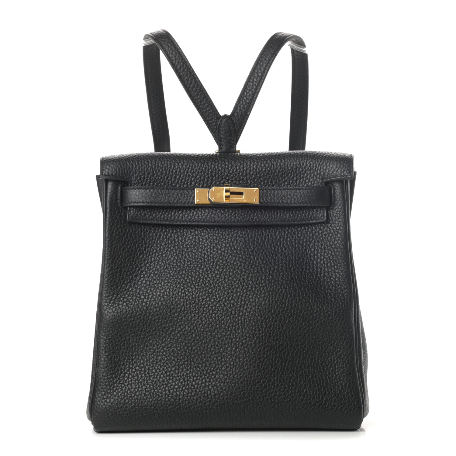 Hermes Taurillon Clemence Kelly Ado Backpack Black 1 of 10