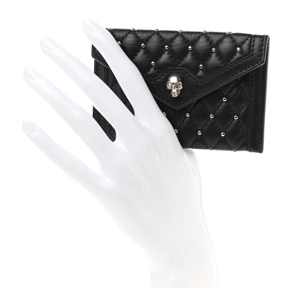 Alexander McQueen Nappa Studded Skull Envelope Card Holder Black 2 of 9