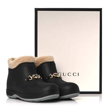 Gucci Rubber Wool Womens Crossy Ankle Boots 37 Black Butterscotch 9 of 9