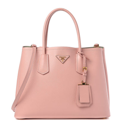 Prada Saffiano Cuir Medium Double Bag Orchidea Acquamarina 1 of 7