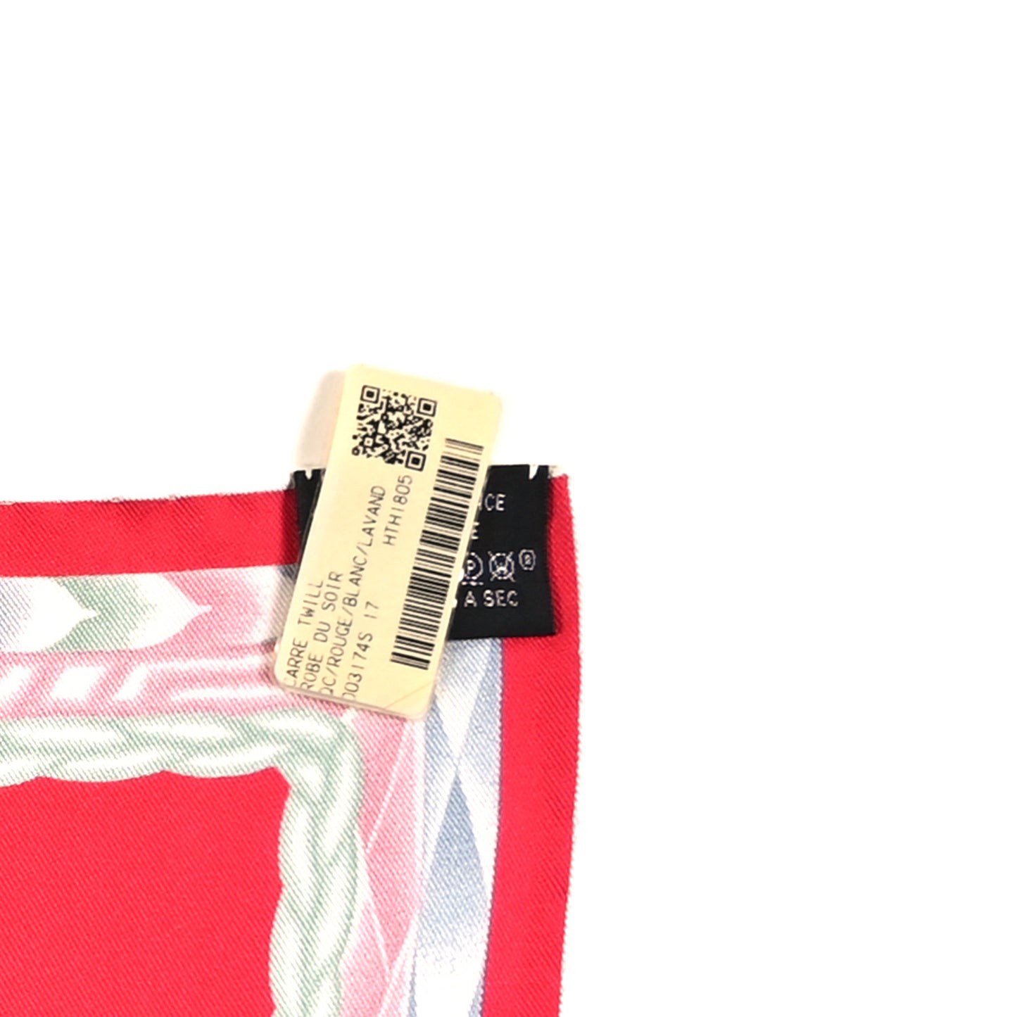 Silk Robe Du Soir Scarf 90 Rouge White Lavande