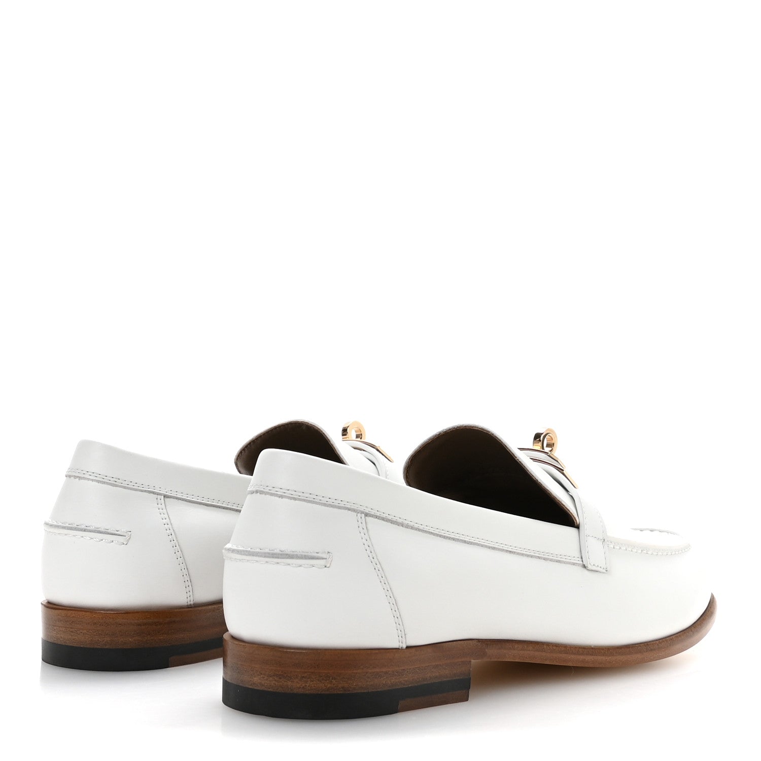 Hermes Calfskin Womens Destin Loafer 38 White 5 of 8