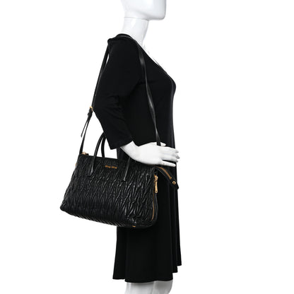 Miu Miu Nappa Matelasse Top Handle Black 2 of 18