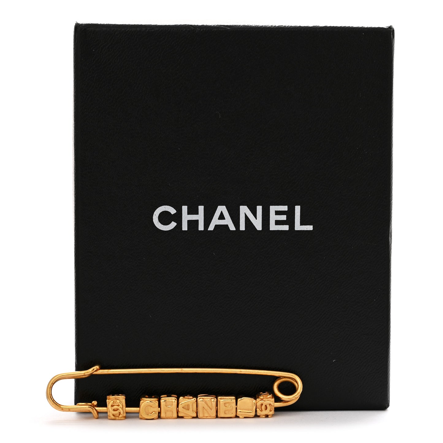 Metal Safety Pin Brooch Gold